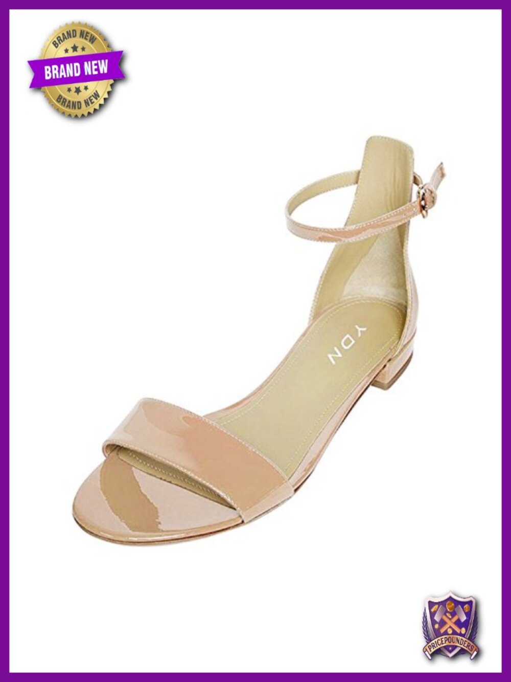 Chic Block Low Heel Sandals Open Toe Ankle Strap Patent Comfortable Walking